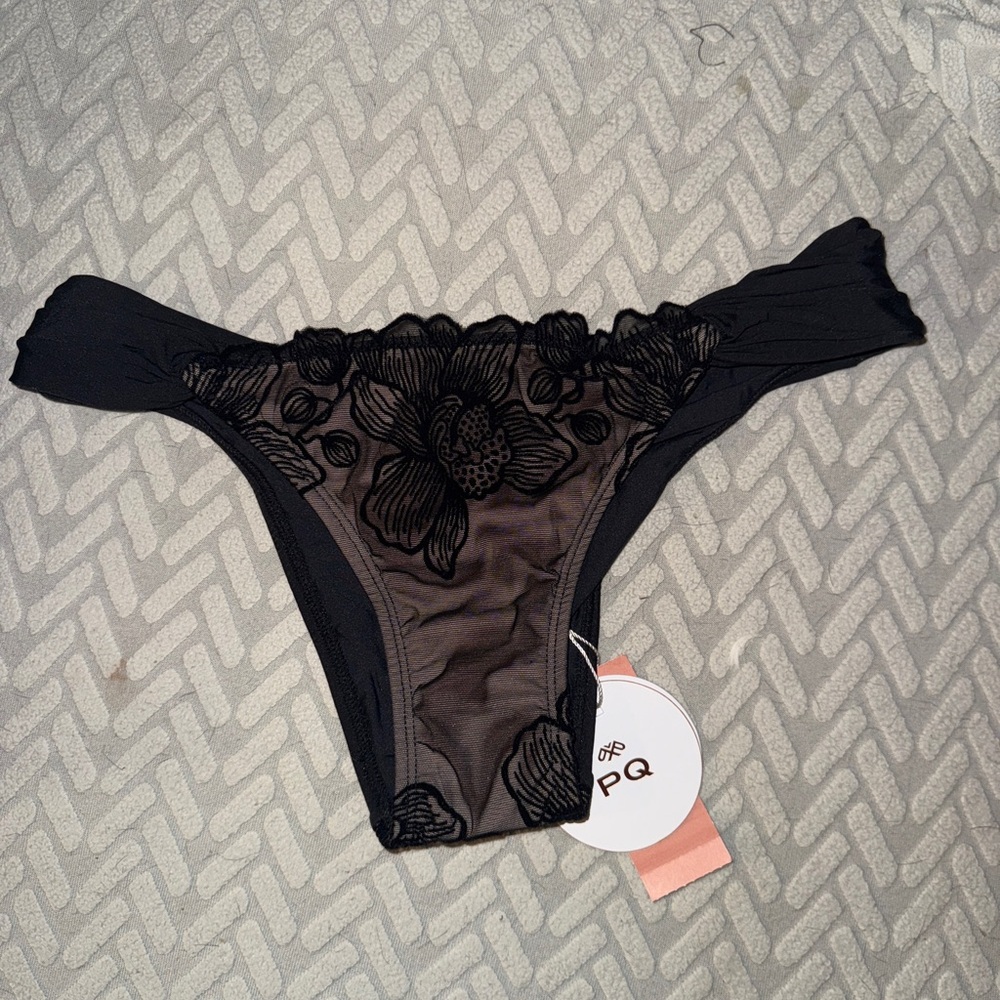 PQ Swim Black Floral Bikini Bottom